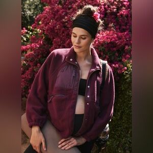 NWT FP Movement X Hatch Hit The Slopes Fleece Jacket - Medium - Deep Maroon Red